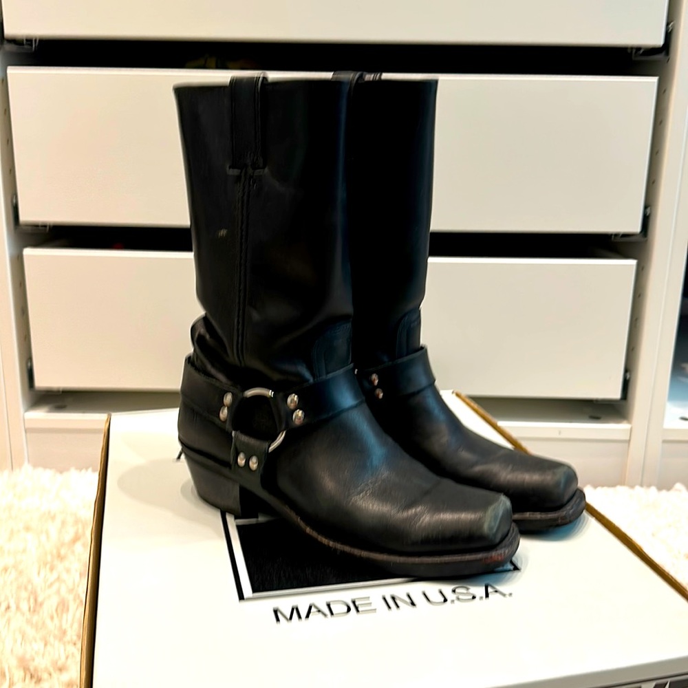 Frye Harness tall boots women’s black